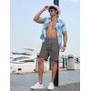 image:imageCOOFANDY Mens Casual Shorts 9 Flat Front Elastic Waist Linen Dress Shorts Lightweight Summer Outfits with PocketsDark Gray