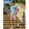 image:imageCOOFANDY Mens Casual Shorts 9 Flat Front Elastic Waist Linen Dress Shorts Lightweight Summer Outfits with PocketsKhaki