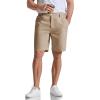image:imageCOOFANDY Mens Casual Shorts 9 Flat Front Elastic Waist Linen Dress Shorts Lightweight Summer Outfits with PocketsKhaki