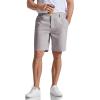 image:imageCOOFANDY Mens Casual Shorts 9 Flat Front Elastic Waist Linen Dress Shorts Lightweight Summer Outfits with PocketsLight Gray