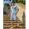 image:imageCOOFANDY Mens Casual Shorts 9 Flat Front Elastic Waist Linen Dress Shorts Lightweight Summer Outfits with PocketsSky Blue
