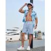 image:imageCOOFANDY Mens Casual Shorts 9 Flat Front Elastic Waist Linen Dress Shorts Lightweight Summer Outfits with PocketsSky Blue