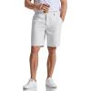 image:imageCOOFANDY Mens Casual Shorts 9 Flat Front Elastic Waist Linen Dress Shorts Lightweight Summer Outfits with PocketsWhite