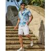image:imageCOOFANDY Mens Casual Shorts 9 Flat Front Elastic Waist Linen Dress Shorts Lightweight Summer Outfits with PocketsWhite