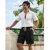 image:imageCOOFANDY Mens Casual Shorts 9 Summer Beach Shorts Drawstring Elastic Waist Shorts with PocketsBlack