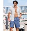 image:imageCOOFANDY Mens Casual Shorts 9 Summer Beach Shorts Drawstring Elastic Waist Shorts with PocketsBlue