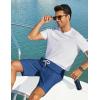 image:imageCOOFANDY Mens Casual Shorts 9 Summer Beach Shorts Drawstring Elastic Waist Shorts with PocketsDark Blue
