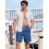 image:imageCOOFANDY Mens Casual Shorts 9 Summer Beach Shorts Drawstring Elastic Waist Shorts with PocketsDark Blue