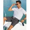 image:imageCOOFANDY Mens Casual Shorts 9 Summer Beach Shorts Drawstring Elastic Waist Shorts with PocketsDark Gray
