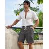 image:imageCOOFANDY Mens Casual Shorts 9 Summer Beach Shorts Drawstring Elastic Waist Shorts with PocketsDark Gray