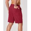 image:imageCOOFANDY Mens Casual Shorts 9 Summer Beach Shorts Drawstring Elastic Waist Shorts with PocketsDark Red
