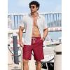 image:imageCOOFANDY Mens Casual Shorts 9 Summer Beach Shorts Drawstring Elastic Waist Shorts with PocketsDark Red