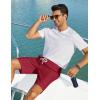 image:imageCOOFANDY Mens Casual Shorts 9 Summer Beach Shorts Drawstring Elastic Waist Shorts with PocketsDark Red