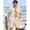 image:imageCOOFANDY Mens Casual Shorts 9 Summer Beach Shorts Drawstring Elastic Waist Shorts with PocketsKhaki