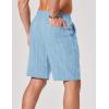 image:imageCOOFANDY Mens Casual Shorts 9 Summer Beach Shorts Drawstring Elastic Waist Shorts with PocketsLight Blue