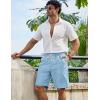 image:imageCOOFANDY Mens Casual Shorts 9 Summer Beach Shorts Drawstring Elastic Waist Shorts with PocketsLight Blue