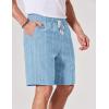 image:imageCOOFANDY Mens Casual Shorts 9 Summer Beach Shorts Drawstring Elastic Waist Shorts with PocketsLight Blue