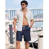 image:imageCOOFANDY Mens Casual Shorts 9 Summer Beach Shorts Drawstring Elastic Waist Shorts with PocketsNavy Blue