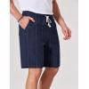 image:imageCOOFANDY Mens Casual Shorts 9 Summer Beach Shorts Drawstring Elastic Waist Shorts with PocketsNavy Blue