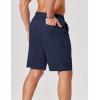 image:imageCOOFANDY Mens Casual Shorts 9 Summer Beach Shorts Drawstring Elastic Waist Shorts with PocketsNavy Blue