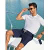 image:imageCOOFANDY Mens Casual Shorts 9 Summer Beach Shorts Drawstring Elastic Waist Shorts with PocketsNavy Blue