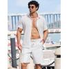image:imageCOOFANDY Mens Casual Shorts 9 Summer Beach Shorts Drawstring Elastic Waist Shorts with PocketsWhite
