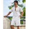 image:imageCOOFANDY Mens Casual Shorts 9 Summer Beach Shorts Drawstring Elastic Waist Shorts with PocketsWhite