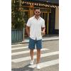 image:imageCOOFANDY Mens Casual Shorts Cotton Drawstring 9 inch Chino Shorts Stretch Elastic Waist Summer Beach Golf ShortsBlue