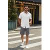 image:imageCOOFANDY Mens Casual Shorts Cotton Drawstring 9 inch Chino Shorts Stretch Elastic Waist Summer Beach Golf ShortsDark Grey