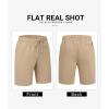 image:imageCOOFANDY Mens Casual Shorts Cotton Drawstring 9 inch Chino Shorts Stretch Elastic Waist Summer Beach Golf ShortsKhaki