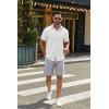 image:imageCOOFANDY Mens Casual Shorts Cotton Drawstring 9 inch Chino Shorts Stretch Elastic Waist Summer Beach Golf ShortsLight Grey