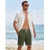 image:imageCOOFANDY Mens Casual Shorts Cotton Drawstring 9 inch Waffle Shorts Stretch Elastic Waist Summer Beach Lounge Sweat ShortsArmy Green