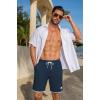 image:imageCOOFANDY Mens Casual Shorts Cotton Drawstring 9 inch Waffle Shorts Stretch Elastic Waist Summer Beach Lounge Sweat ShortsDark Blue
