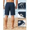 image:imageCOOFANDY Mens Casual Shorts Cotton Drawstring 9 inch Waffle Shorts Stretch Elastic Waist Summer Beach Lounge Sweat ShortsDark Blue