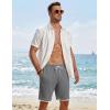 image:imageCOOFANDY Mens Casual Shorts Cotton Drawstring 9 inch Waffle Shorts Stretch Elastic Waist Summer Beach Lounge Sweat ShortsGrey