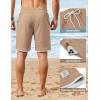 image:imageCOOFANDY Mens Casual Shorts Cotton Drawstring 9 inch Waffle Shorts Stretch Elastic Waist Summer Beach Lounge Sweat ShortsKhaki