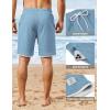 image:imageCOOFANDY Mens Casual Shorts Cotton Drawstring 9 inch Waffle Shorts Stretch Elastic Waist Summer Beach Lounge Sweat ShortsLight Blue