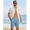 image:imageCOOFANDY Mens Casual Shorts Cotton Drawstring 9 inch Waffle Shorts Stretch Elastic Waist Summer Beach Lounge Sweat ShortsLight Blue