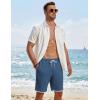 image:imageCOOFANDY Mens Casual Shorts Cotton Drawstring 9 inch Waffle Shorts Stretch Elastic Waist Summer Beach Lounge Sweat ShortsNavy Blue