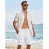 image:imageCOOFANDY Mens Casual Shorts Cotton Drawstring 9 inch Waffle Shorts Stretch Elastic Waist Summer Beach Lounge Sweat ShortsWhite