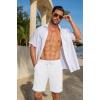 image:imageCOOFANDY Mens Casual Shorts Cotton Drawstring 9 inch Waffle Shorts Stretch Elastic Waist Summer Beach Lounge Sweat ShortsWhite