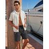 image:imageCOOFANDY Mens Casual Shorts Cotton Drawstring Elastic Waist Lightweight Summer Beach Shorts with PocketsAblack