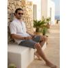 image:imageCOOFANDY Mens Casual Shorts Cotton Drawstring Elastic Waist Lightweight Summer Beach Shorts with PocketsDark Grey