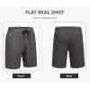 image:imageCOOFANDY Mens Casual Shorts Cotton Drawstring Elastic Waist Lightweight Summer Beach Shorts with PocketsDark Grey