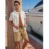 image:imageCOOFANDY Mens Casual Shorts Cotton Drawstring Elastic Waist Lightweight Summer Beach Shorts with PocketsDark Khaki