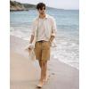 image:imageCOOFANDY Mens Casual Shorts Cotton Drawstring Elastic Waist Lightweight Summer Beach Shorts with PocketsDark Khaki