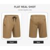 image:imageCOOFANDY Mens Casual Shorts Cotton Drawstring Elastic Waist Lightweight Summer Beach Shorts with PocketsDark Khaki