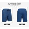 image:imageCOOFANDY Mens Casual Shorts Cotton Drawstring Elastic Waist Lightweight Summer Beach Shorts with PocketsDenim Blue