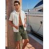 image:imageCOOFANDY Mens Casual Shorts Cotton Drawstring Elastic Waist Lightweight Summer Beach Shorts with PocketsGreen