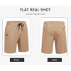 image:imageCOOFANDY Mens Casual Shorts Cotton Drawstring Elastic Waist Lightweight Summer Beach Shorts with PocketsKhaki